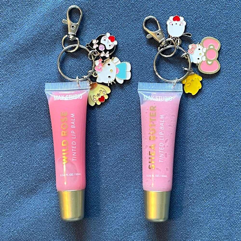 MAX STUDIO Charmed Lip Gloss Key Chains-Lip Balm Charmed Key Ring-Hello Kitty